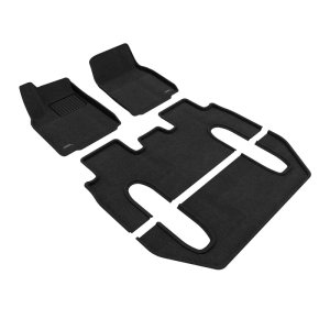 Tesla Model X Floor Mat Set - Front Rear and Third Row - 3D MAXpider - Elegant Series - Black - `22-`24 Tesla Model X Floor Mat Set - Front Rear and Third Row - 3D MAXpider - Elegant Series - Black - `22-`24